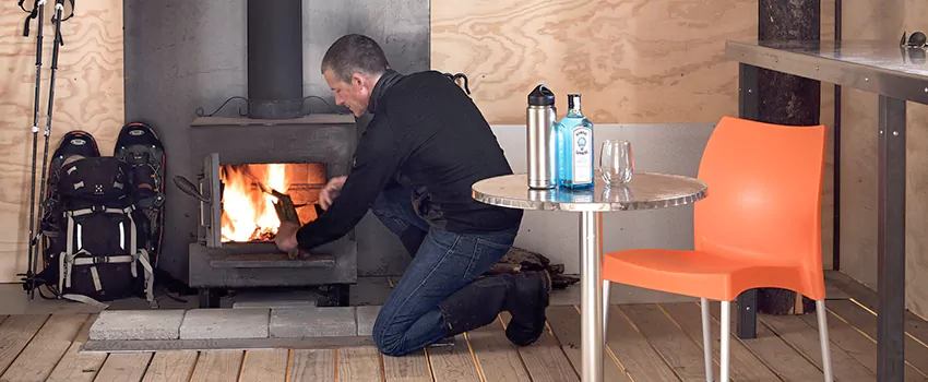 Open Hearth Wood Fireplace Installation in Thetford Mines, QC